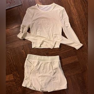 Alo matching set, top and skirt - small top and XS bottom - gingham